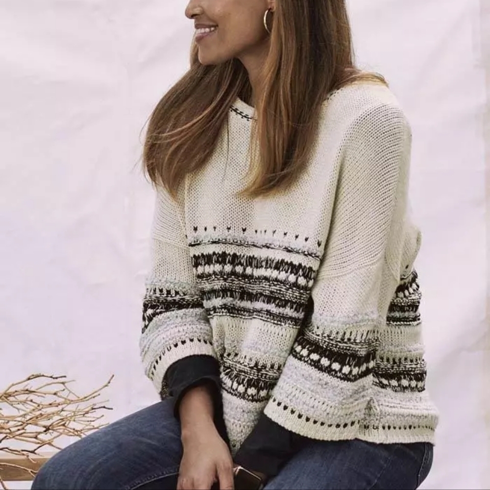 Matilda Jane Good Hart GH Drop Azle Sleeve Striped Sweater M Medium NWT